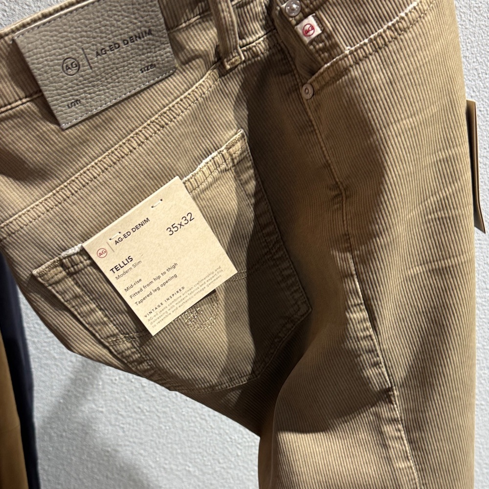 AG Adriano Goldschmied Tellis Corduroy in 5 Years Sulfur Industrial Taupe